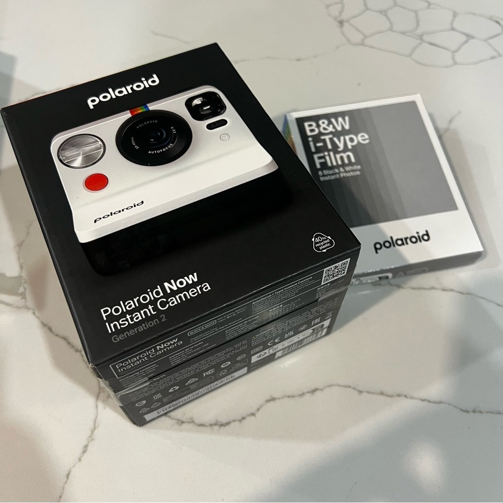 Polaroid Now Instant Camera - Black and White